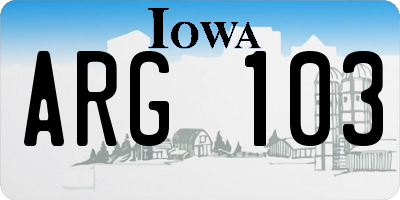 IA license plate ARG103