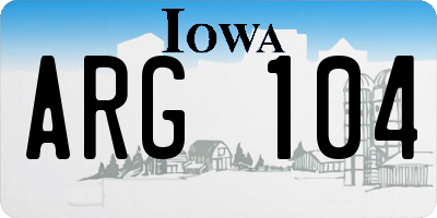 IA license plate ARG104