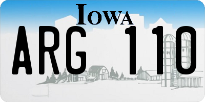 IA license plate ARG110