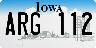 IA license plate ARG112