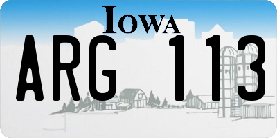 IA license plate ARG113