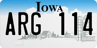 IA license plate ARG114