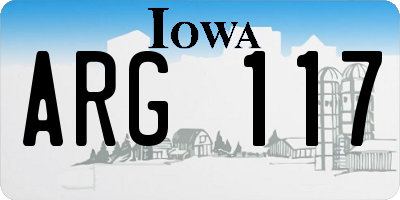 IA license plate ARG117