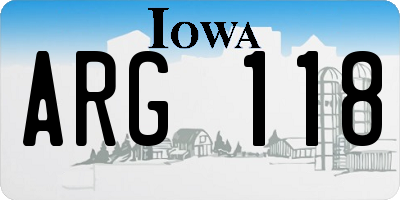IA license plate ARG118