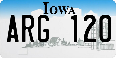 IA license plate ARG120