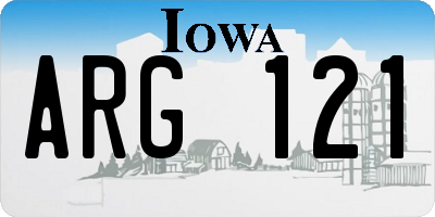 IA license plate ARG121