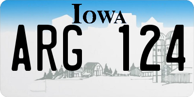 IA license plate ARG124
