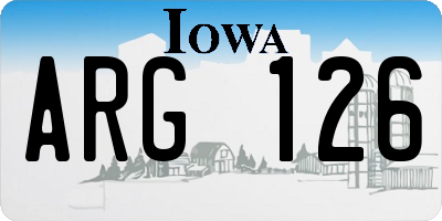 IA license plate ARG126