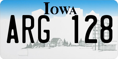 IA license plate ARG128