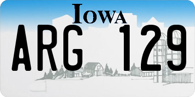 IA license plate ARG129