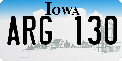 IA license plate ARG130