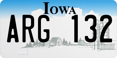 IA license plate ARG132