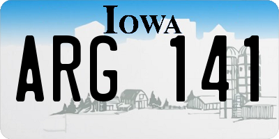 IA license plate ARG141
