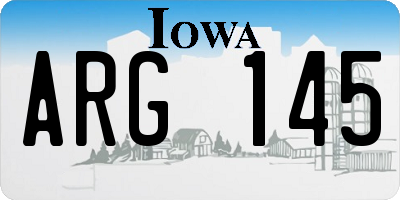 IA license plate ARG145