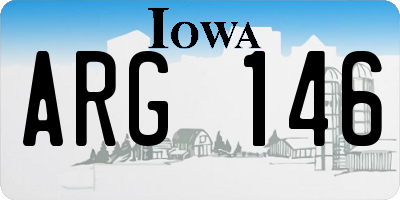 IA license plate ARG146