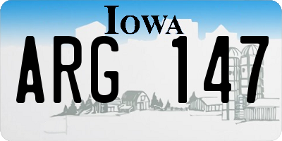IA license plate ARG147