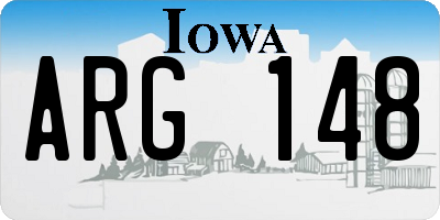 IA license plate ARG148