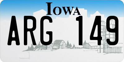 IA license plate ARG149