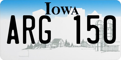 IA license plate ARG150