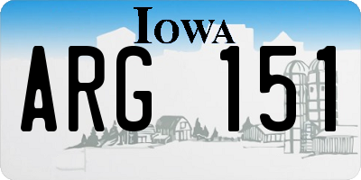 IA license plate ARG151