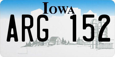 IA license plate ARG152