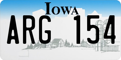 IA license plate ARG154