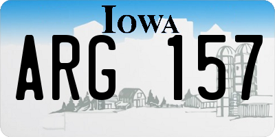 IA license plate ARG157