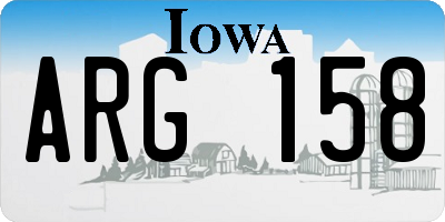 IA license plate ARG158