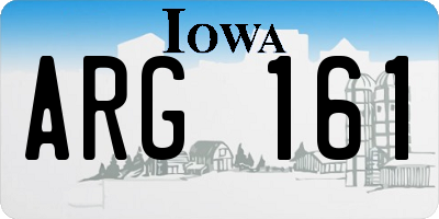 IA license plate ARG161