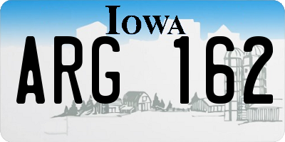 IA license plate ARG162