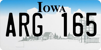 IA license plate ARG165