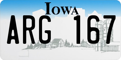 IA license plate ARG167
