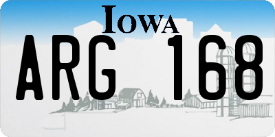 IA license plate ARG168