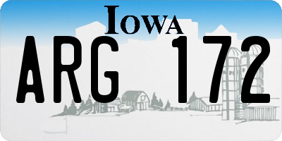 IA license plate ARG172