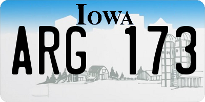 IA license plate ARG173