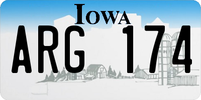 IA license plate ARG174