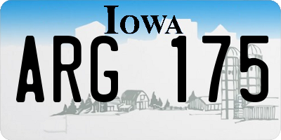 IA license plate ARG175