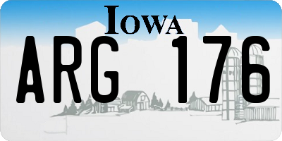 IA license plate ARG176