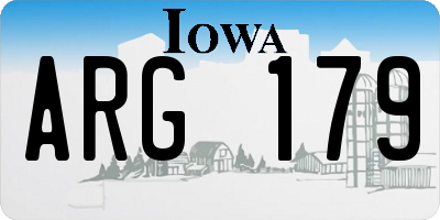 IA license plate ARG179