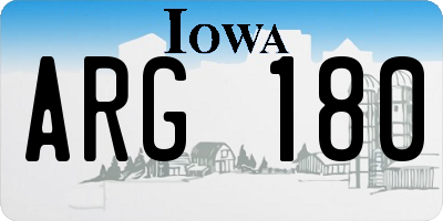 IA license plate ARG180