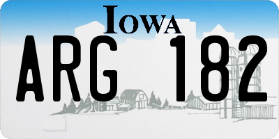 IA license plate ARG182