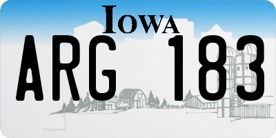 IA license plate ARG183