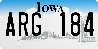 IA license plate ARG184