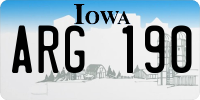 IA license plate ARG190