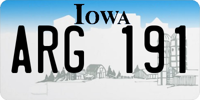 IA license plate ARG191