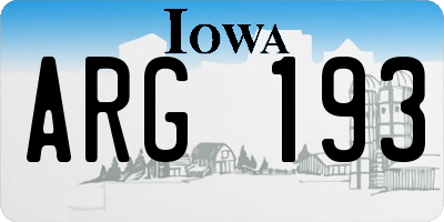 IA license plate ARG193