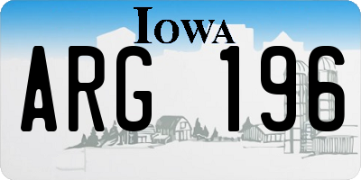 IA license plate ARG196