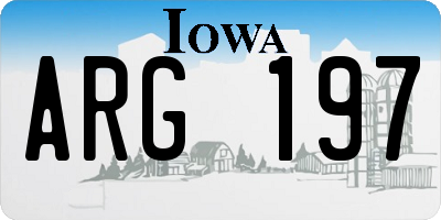 IA license plate ARG197