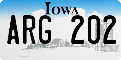 IA license plate ARG202