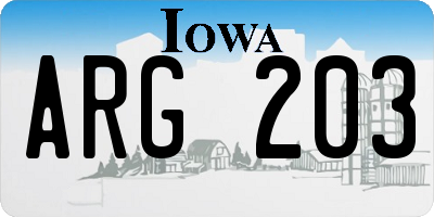 IA license plate ARG203